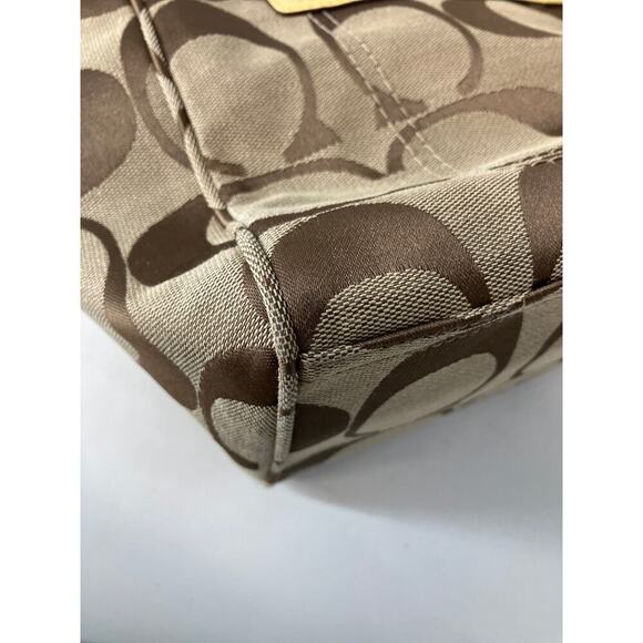 COACH F14878 LARGE SIGNATURE PRINT CANVAS SHOULDER BAG (ASIS) - Picture 14 of 16